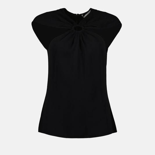 Stella McCartney, Black Viscose Top, Women's Luxury Clothing, Designer Tops, Elegant Women's Fashion