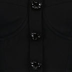 Moschino, Women's luxury top, Black Teddy Top, Elegant women's wear, Designer black top