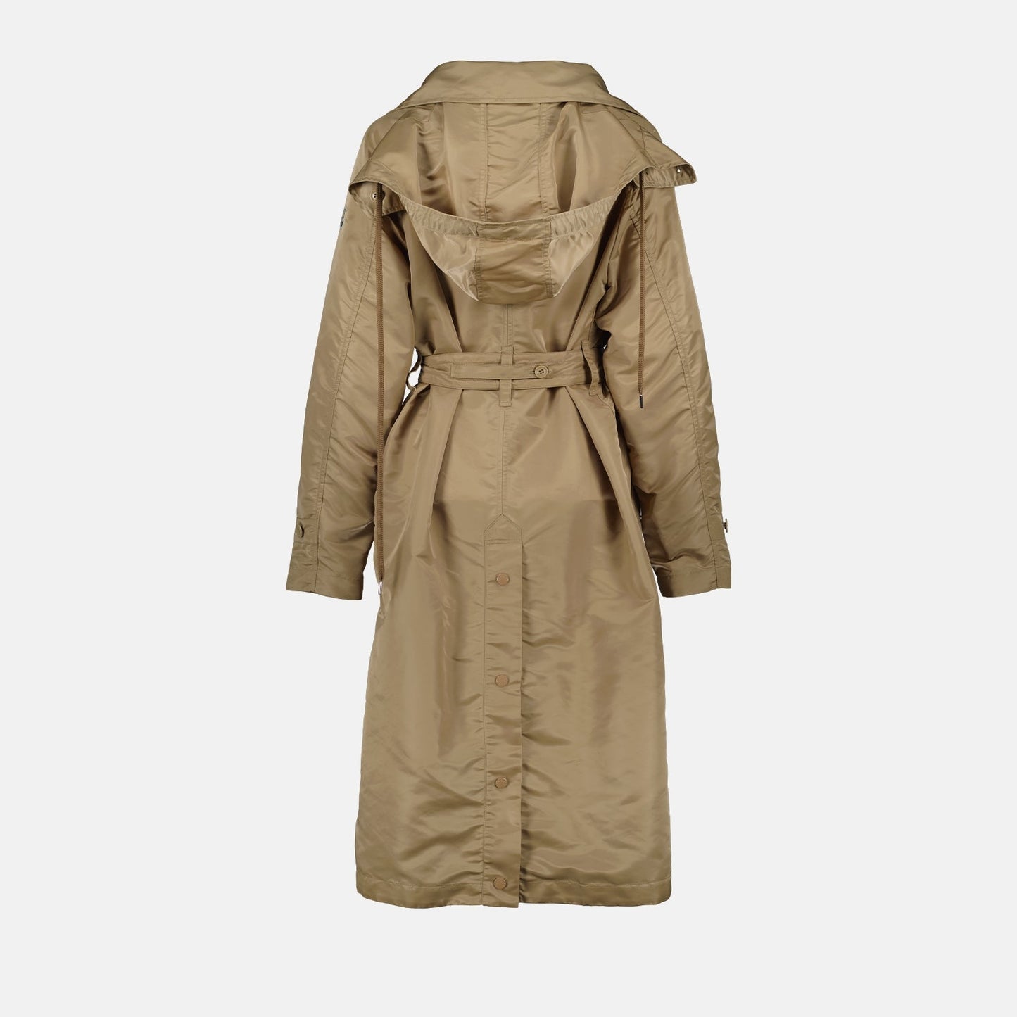 Moncler trench coat, luxury women's outerwear, beige trench coat, high-end fashion, Moncler Villerest