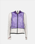 Luxury Women's Jacket, Moncler Grenoble, Bi-material Jacket, Purple Jacket, Trendy Jacket