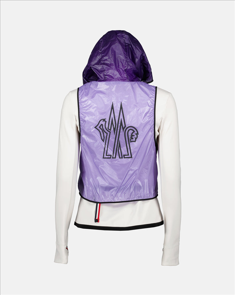 Luxury Women's Jacket, Moncler Grenoble, Bi-material Jacket, Purple Jacket, Trendy Jacket