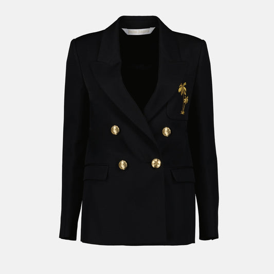 Palm Angels, Palmzer Blazer, Women's Blazer, Black Blazer, Luxury Fashion