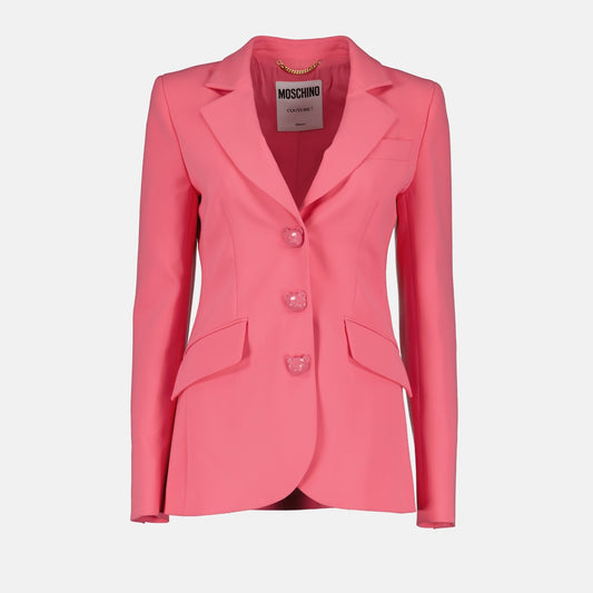 Moschino pink blazer, women's luxury blazer, high-end fashion, designer blazer, elegant women's jacket