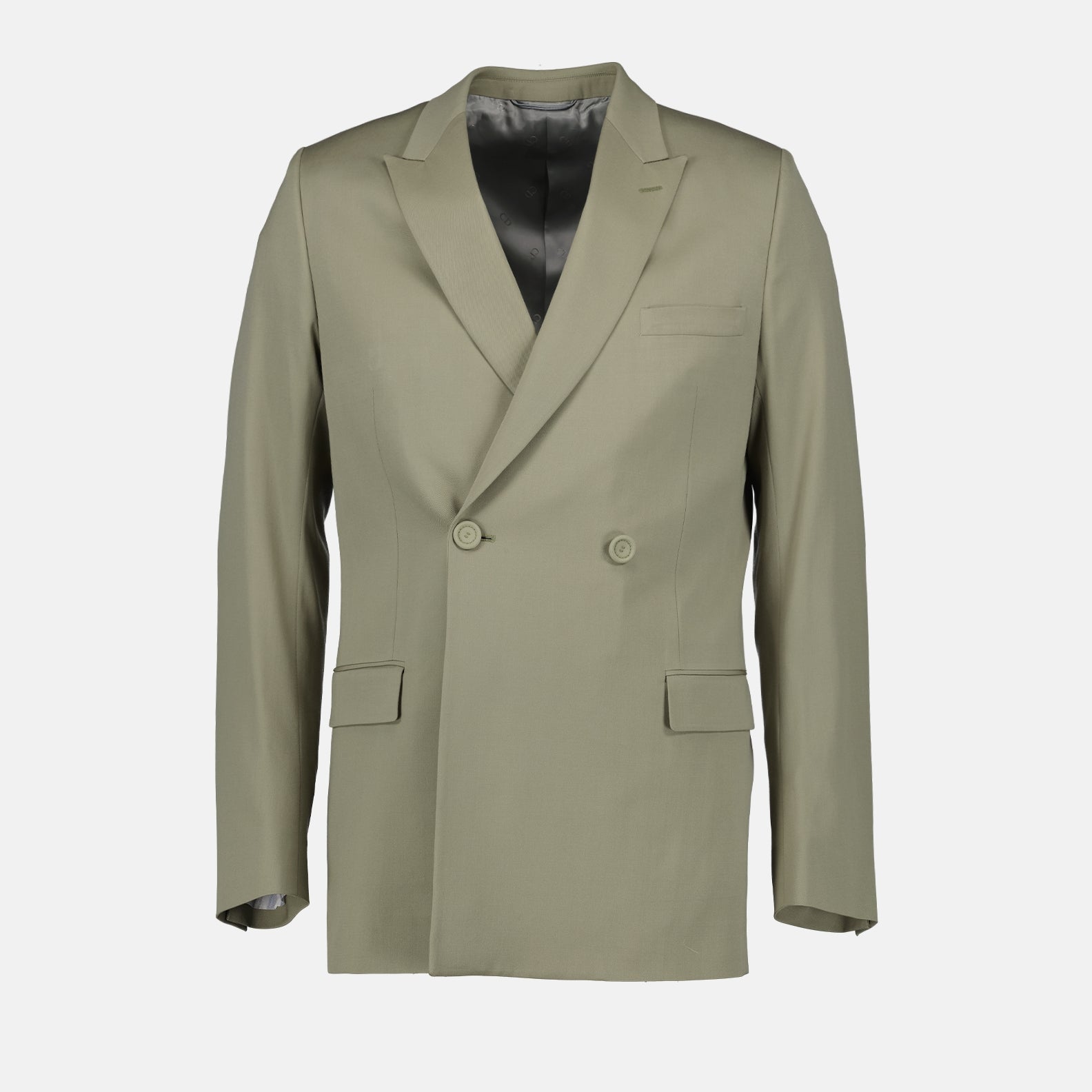 Dior blazer, double-breasted blazer, men's luxury fashion, kaki blazer, Dior men's clothing
