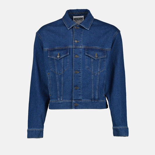 Moschino, Denim Jacket, Luxury Fashion, Men's Designer Jacket, High-End Clothing