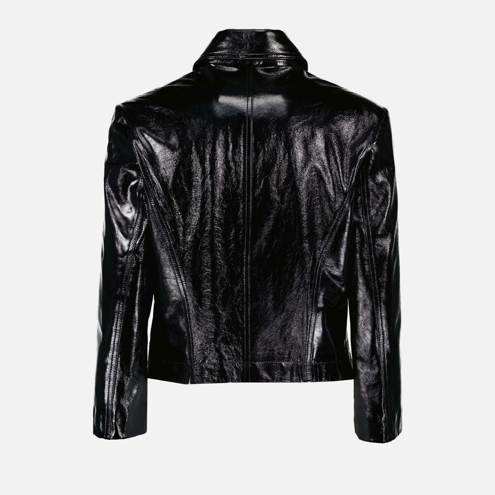 AMI Paris, Black Vinyl Jacket, Women's Luxury Fashion, High-End Outerwear, Elegant Women's Jacket