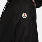 Moncler, black nylon jacket, men's luxury outerwear, sleek design, Grimpeurs jacket