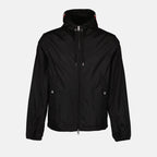Moncler, black nylon jacket, men's luxury outerwear, sleek design, Grimpeurs jacket