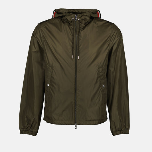 Nylon jacket, Moncler outerwear, Tricolor detail, Men's fashion, Stylish jacket