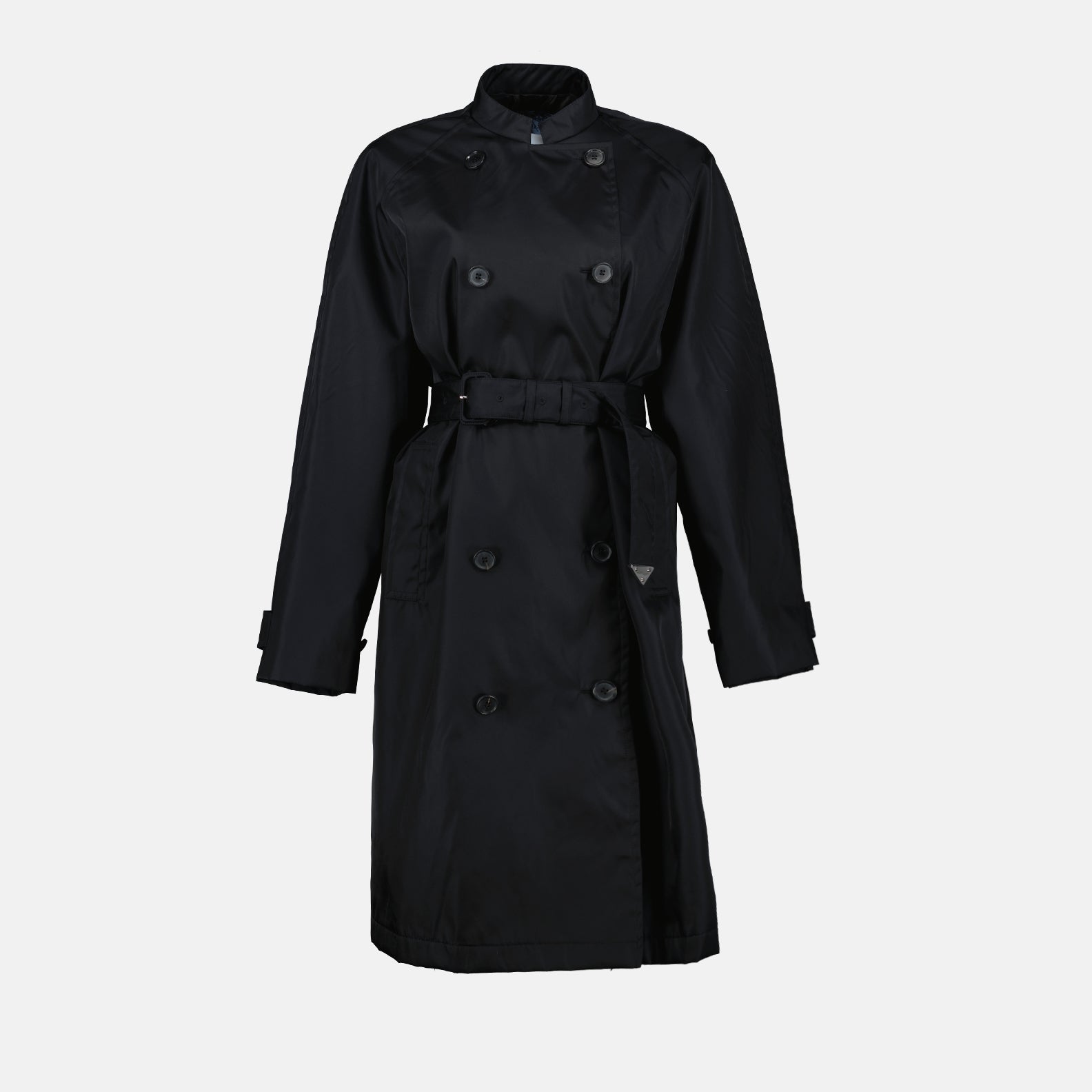 Prada waterproof jacket, luxury women's outerwear, black rain jacket, designer rainwear, high-end women's fashion