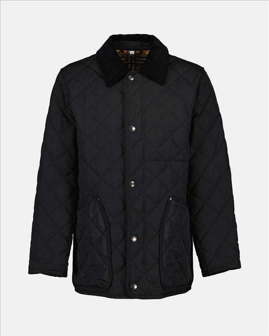 Quilted jacket, Burberry men's, black jacket, elegant jacket, Burberry jacket