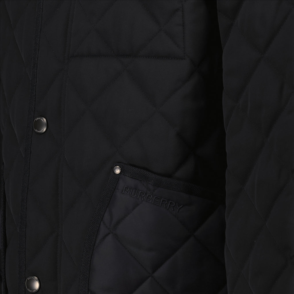 Quilted jacket, Burberry men's, black jacket, elegant jacket, Burberry jacket