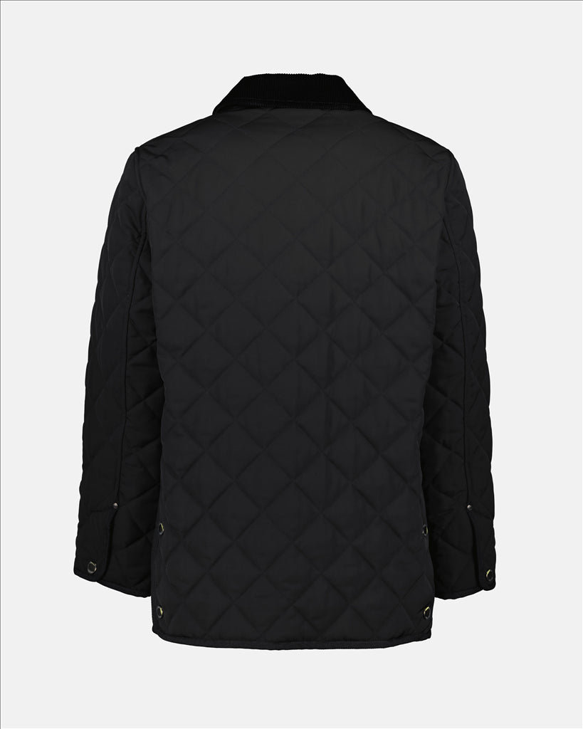 Quilted jacket, Burberry men's, black jacket, elegant jacket, Burberry jacket