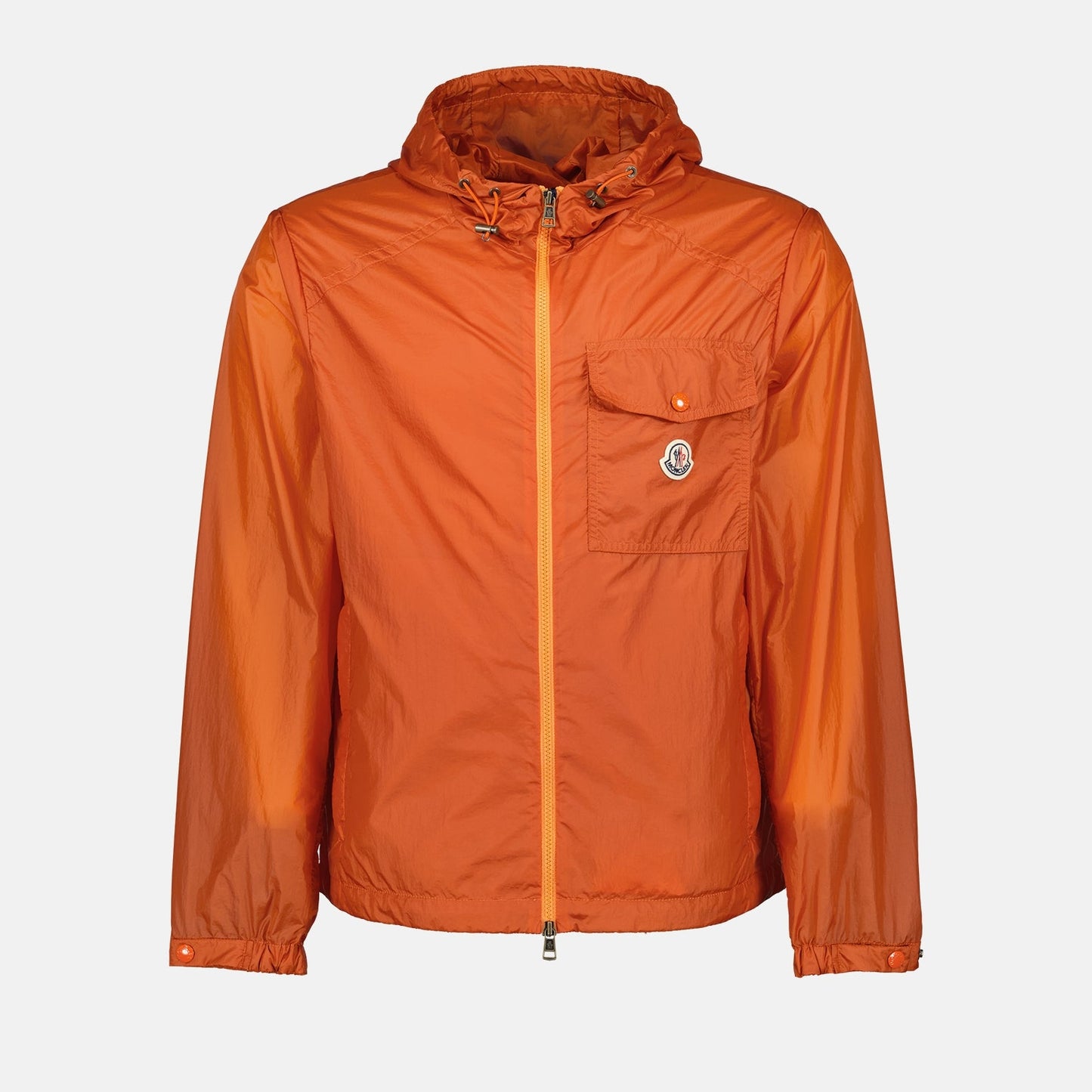 Moncler, Samakar jacket, luxury menswear, orange jacket, premium outerwear