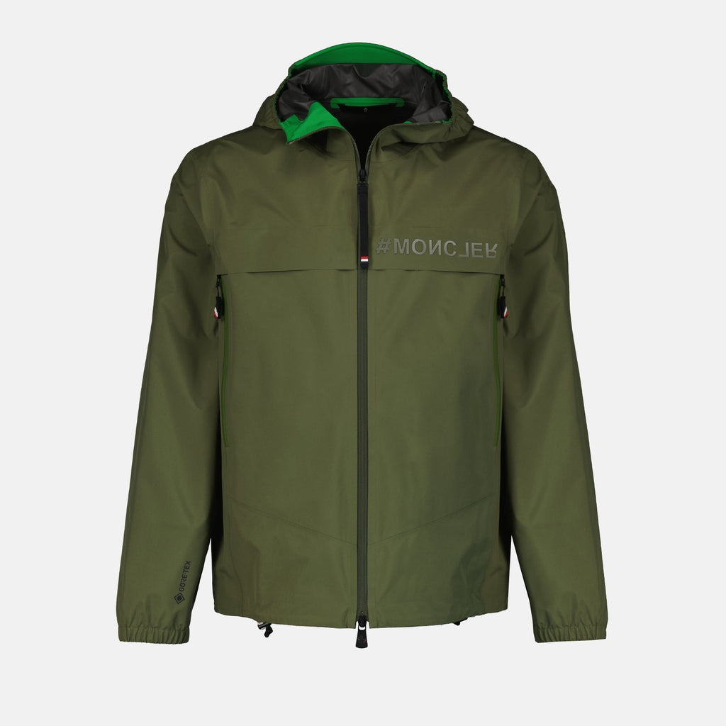 Moncler Grenoble, khaki green jacket, luxury outerwear, men's fashion, high-end jacket