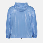 Moncler jacket, luxury women’s wear, blue jacket, designer clothing, women’s fashion